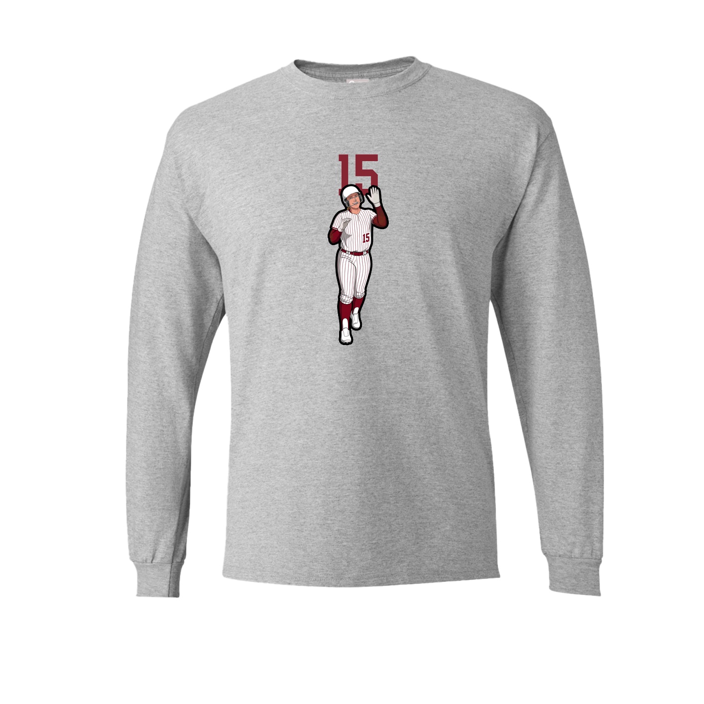 Long Sleeve Tee — Number Top in Grey