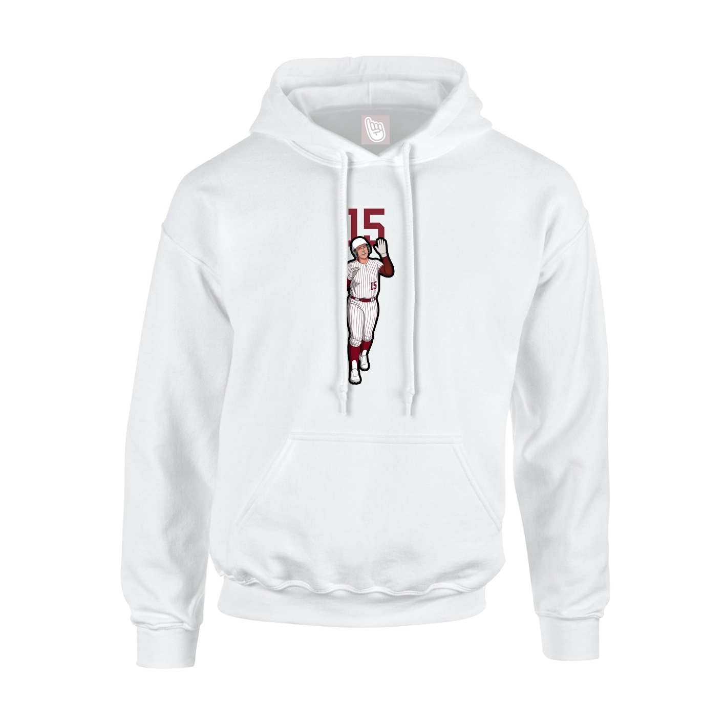 Youth Hoodie — Number Top in White