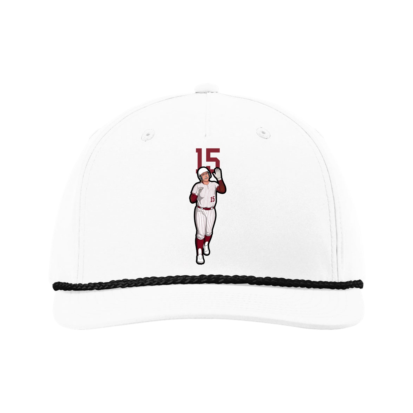Five-Panel Classic Rope Cap — Number Top in White