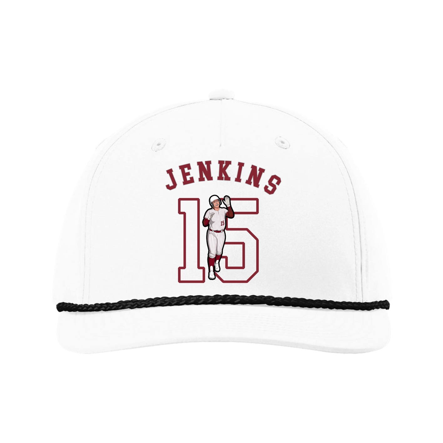 Five-Panel Classic Rope Cap — Shirsey Arch in White