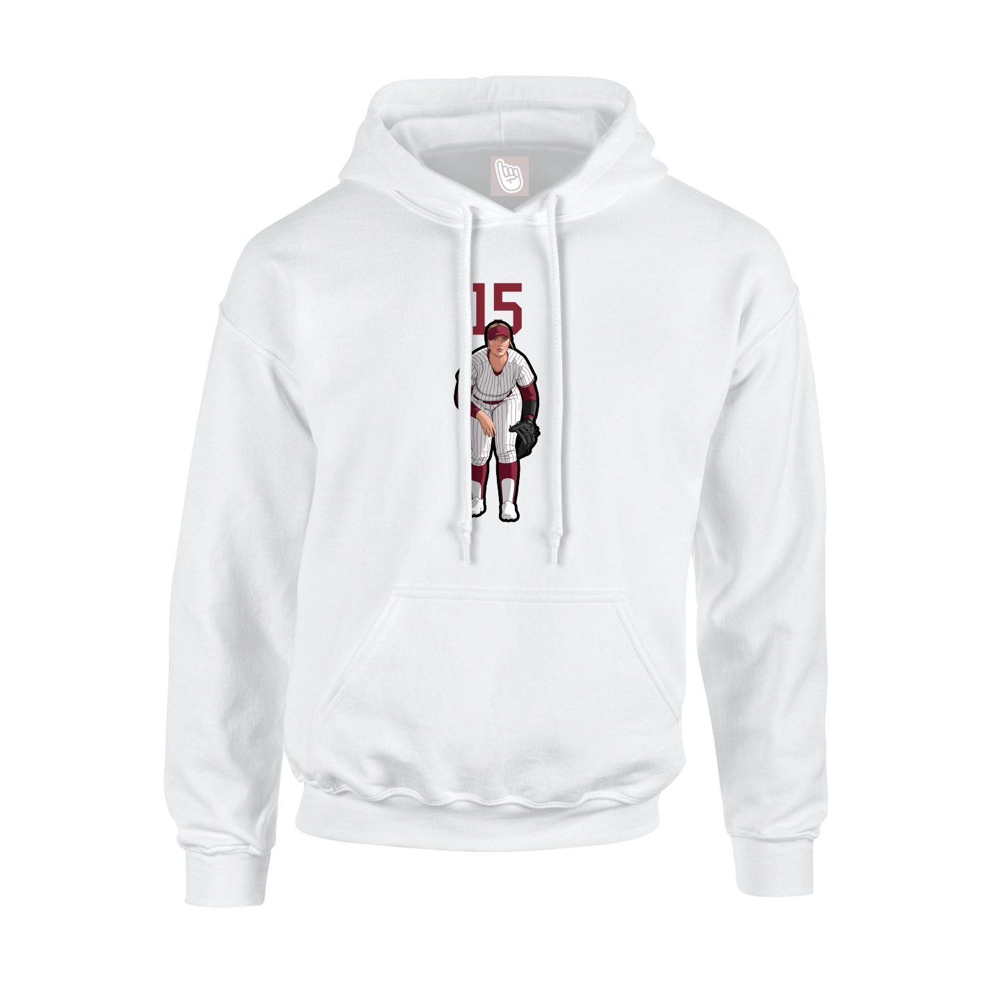 Youth Hoodie — Number Top in White