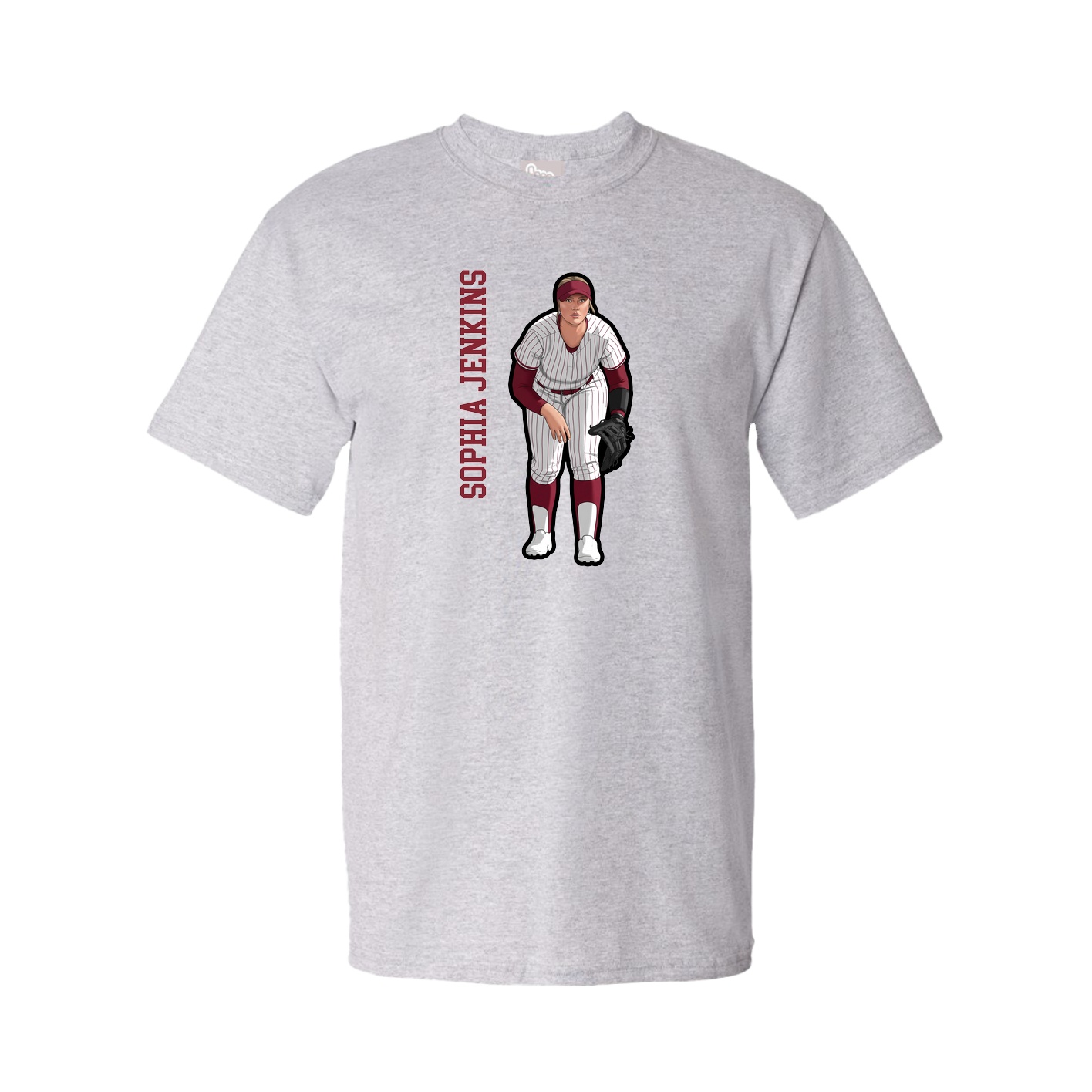 Tee — Name Vertical in Grey