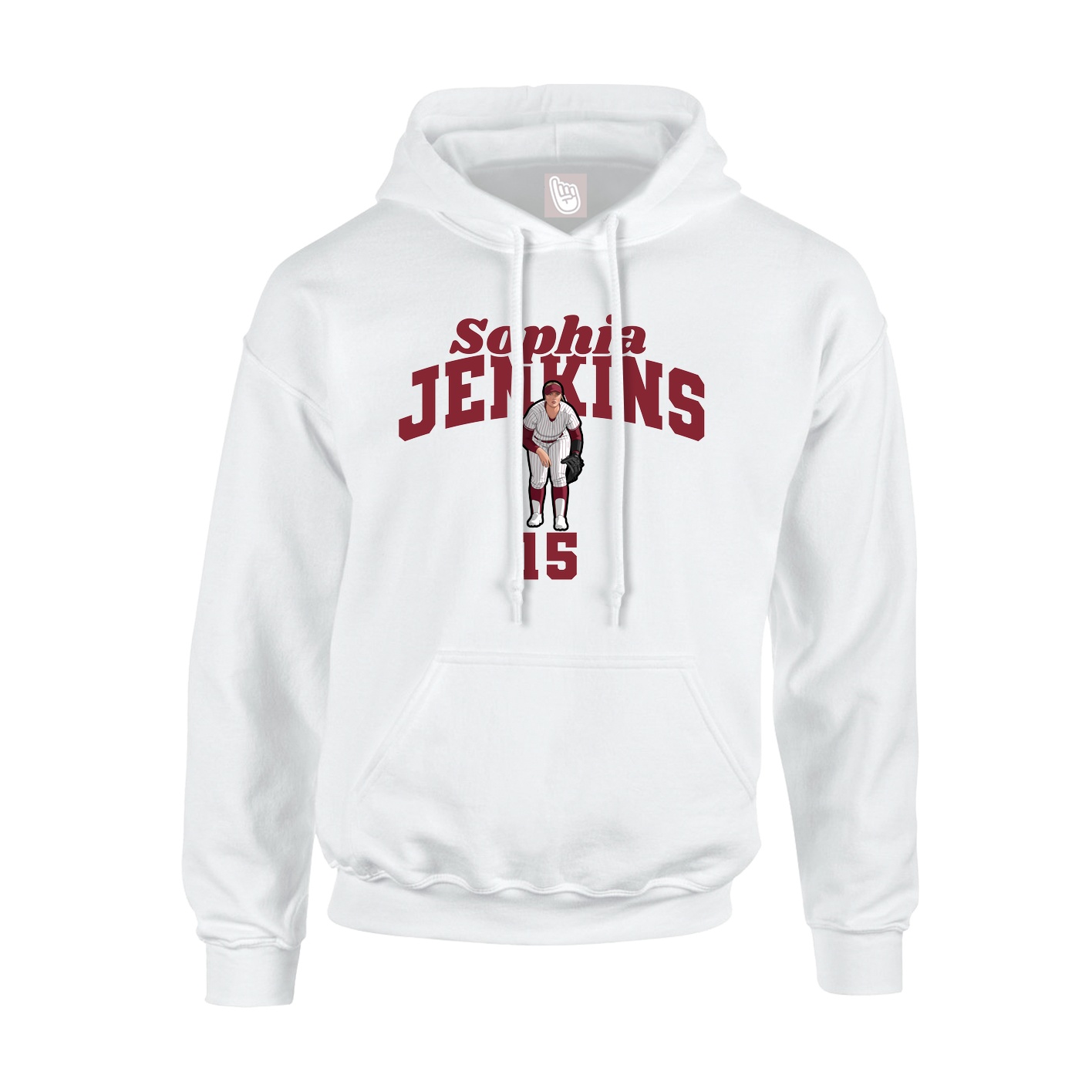 Hoodie — Signature Arch in White