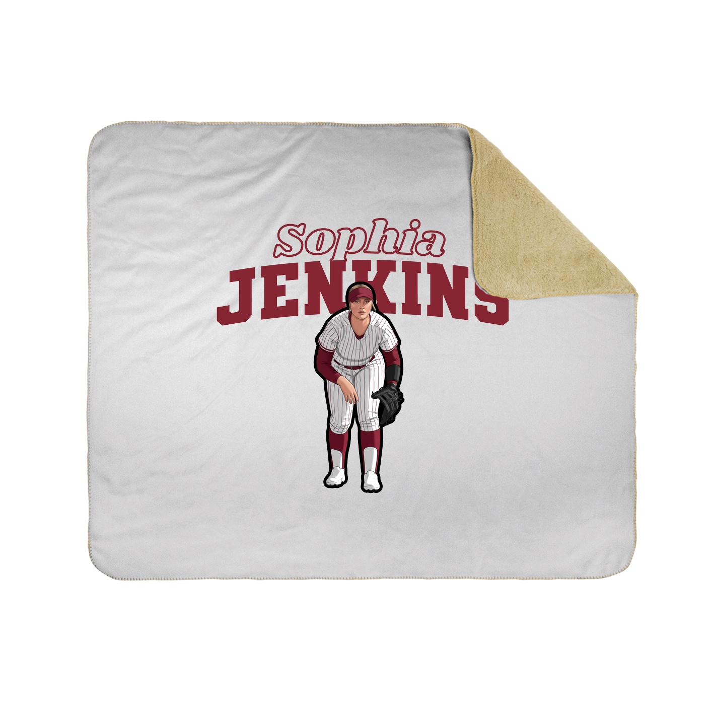 Throw Blanket — Name Arch in White