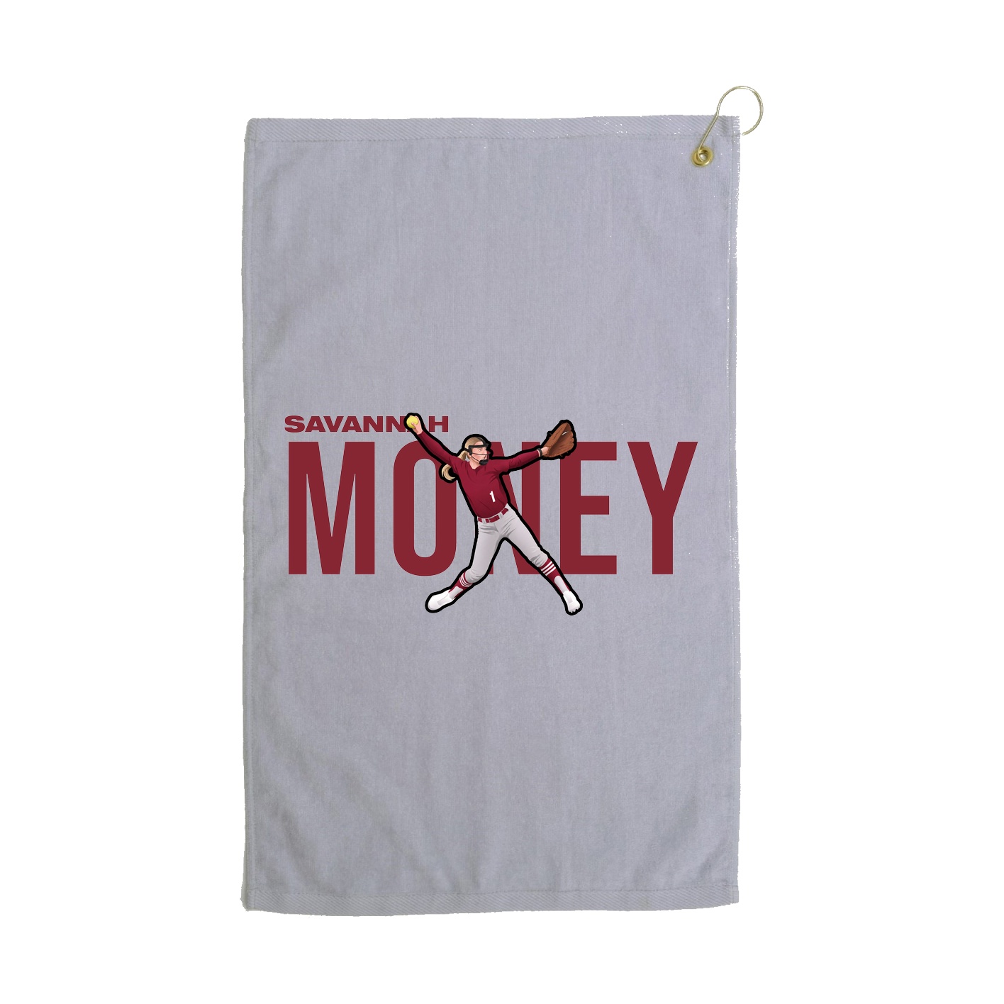 Golf Towel — Player Name in Grey