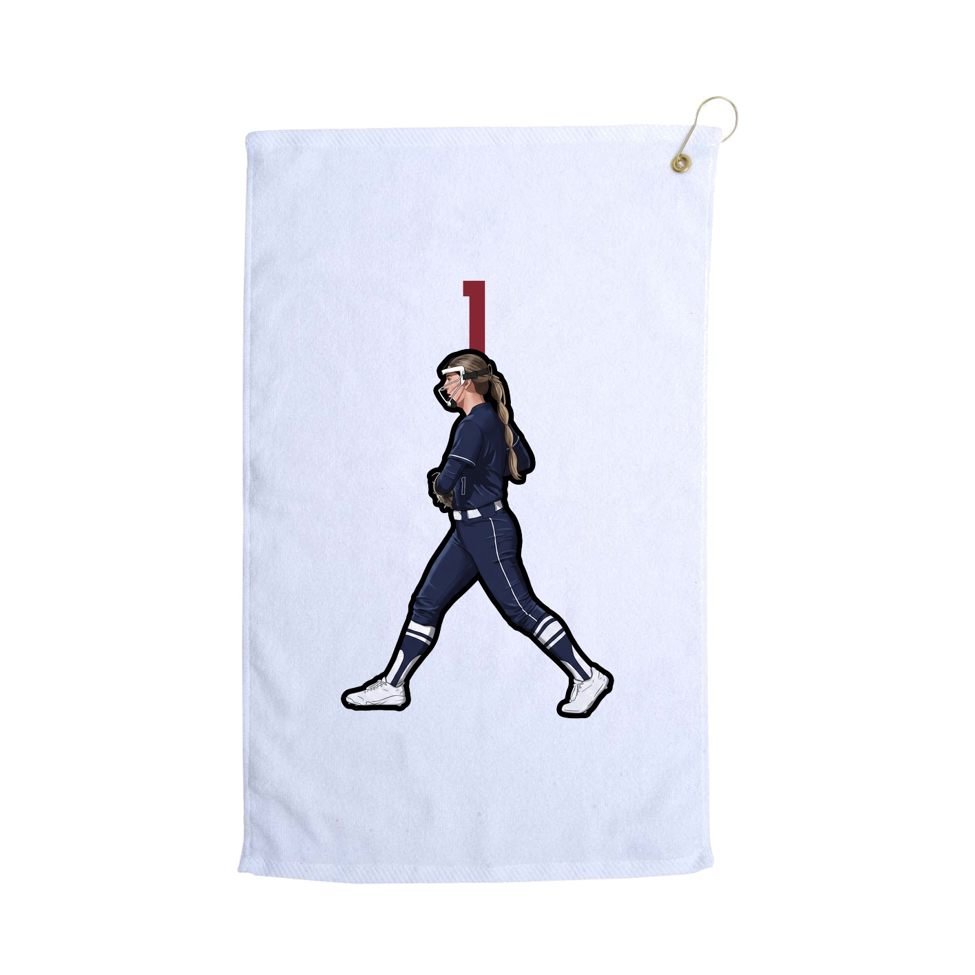 Golf Towel — Number Top in White