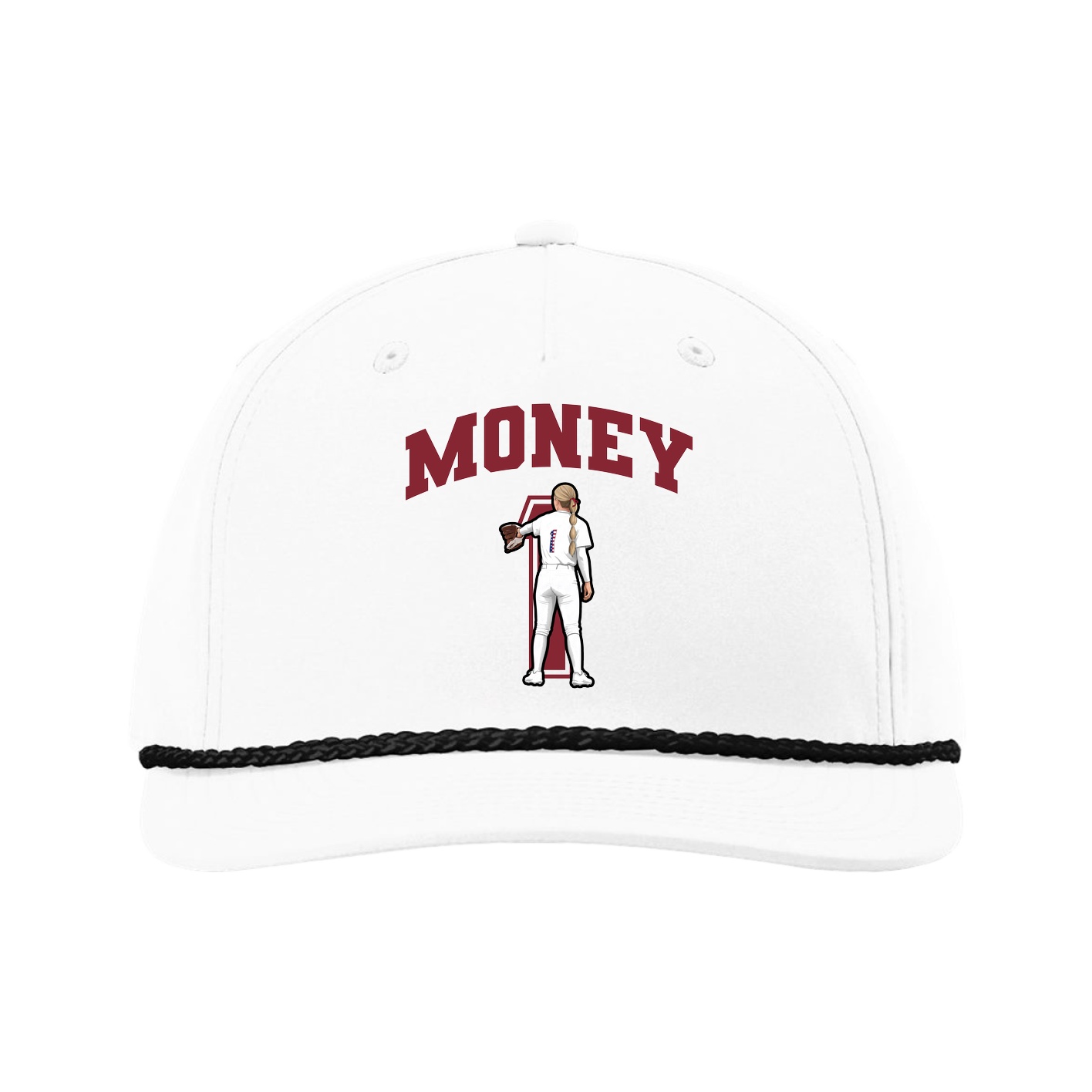 Five-Panel Classic Rope Cap — Number in White