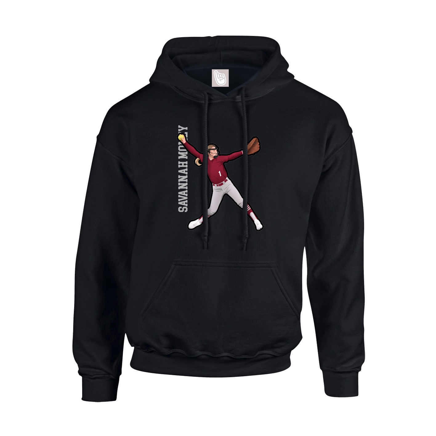 Hoodie — Name Vertical in Black