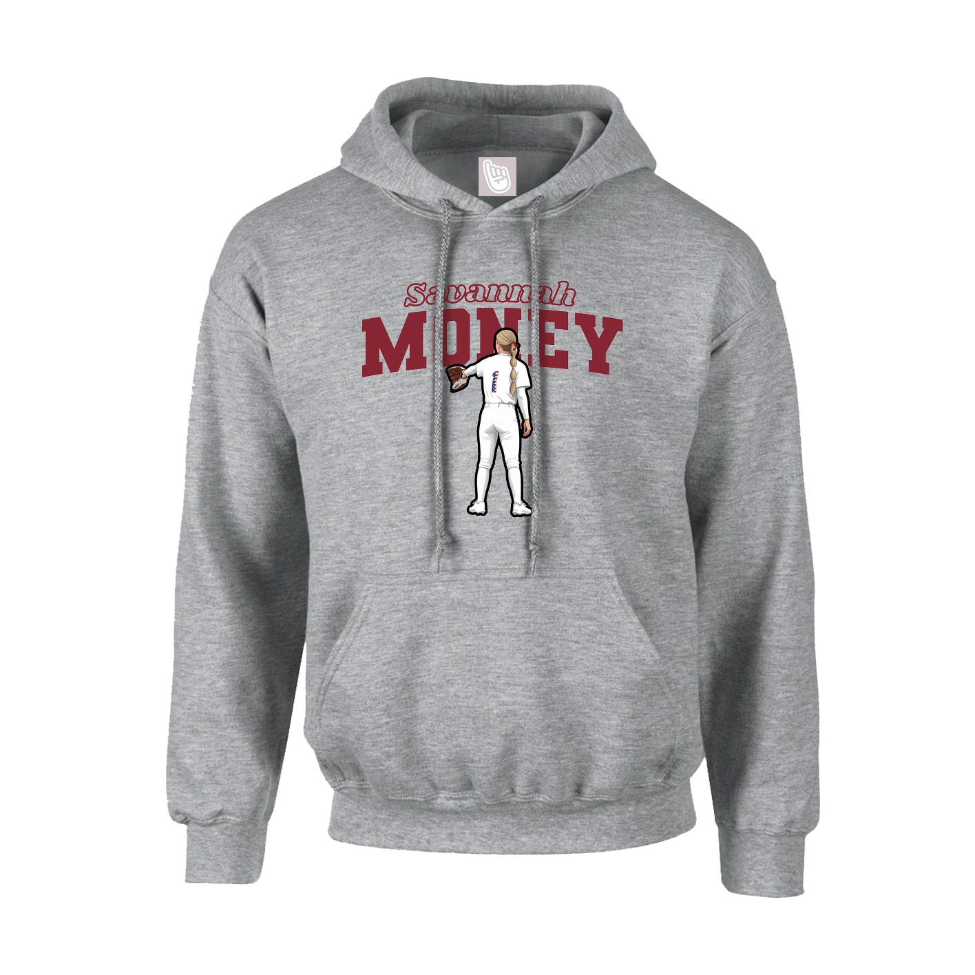 Hoodie — Name Arch in Grey