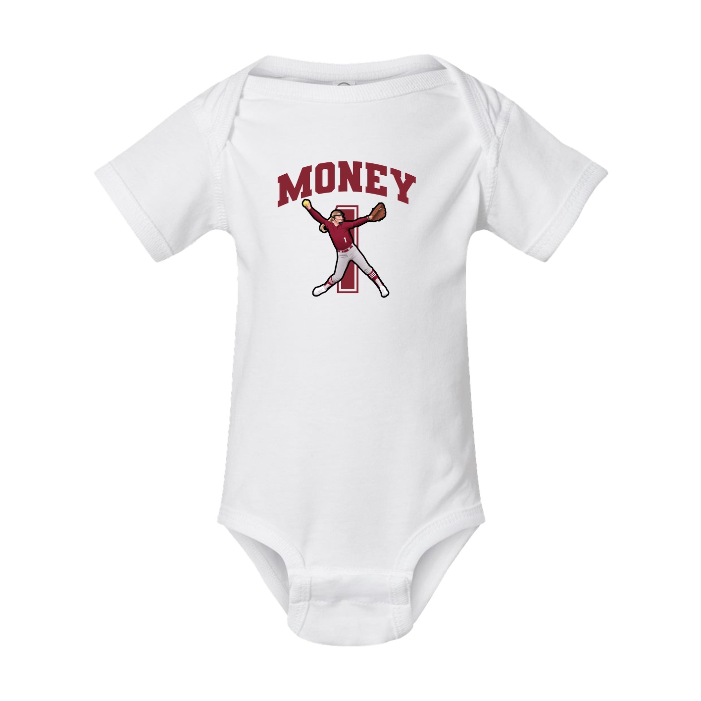 Baby Onesie — Number in White