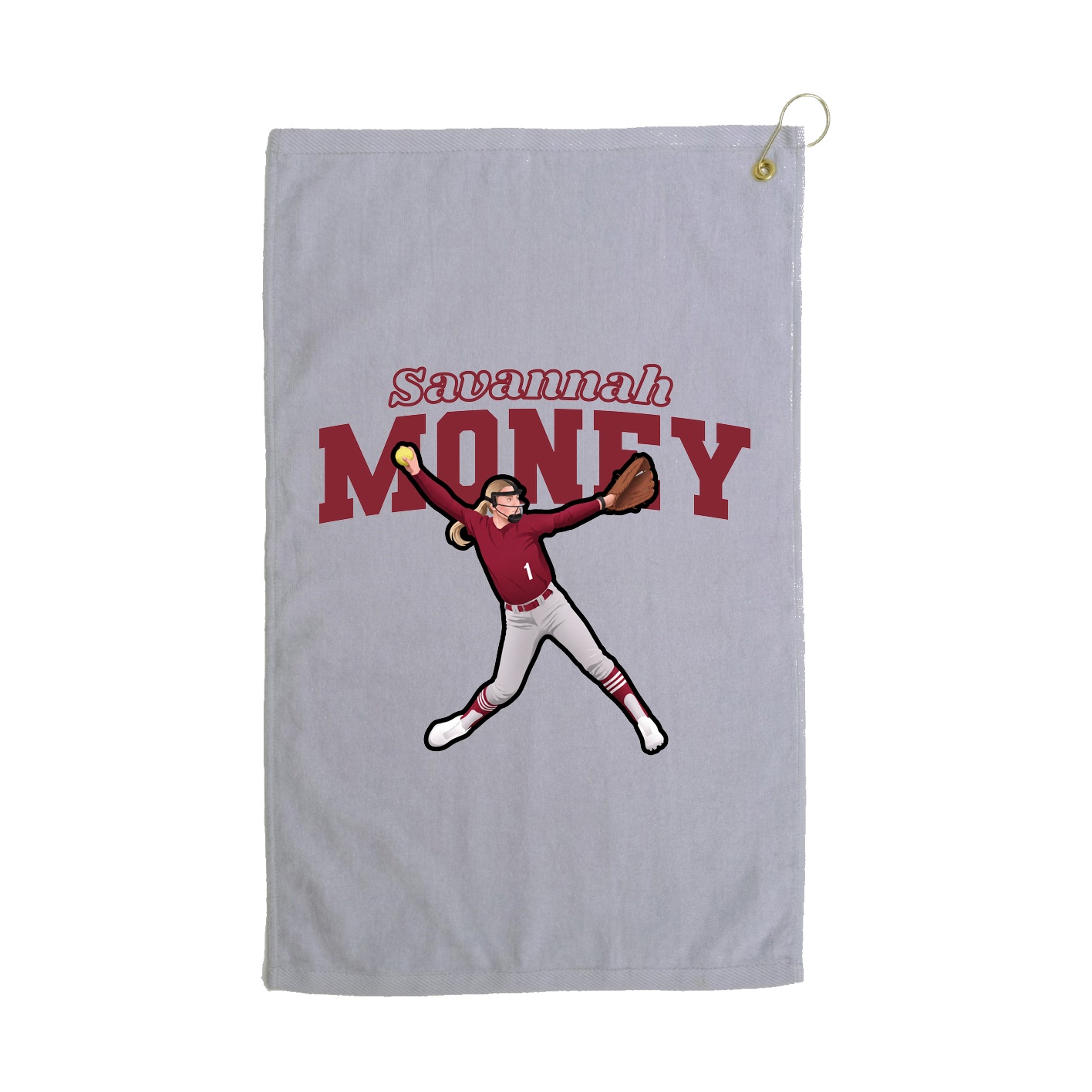 Golf Towel — Name Arch in Grey