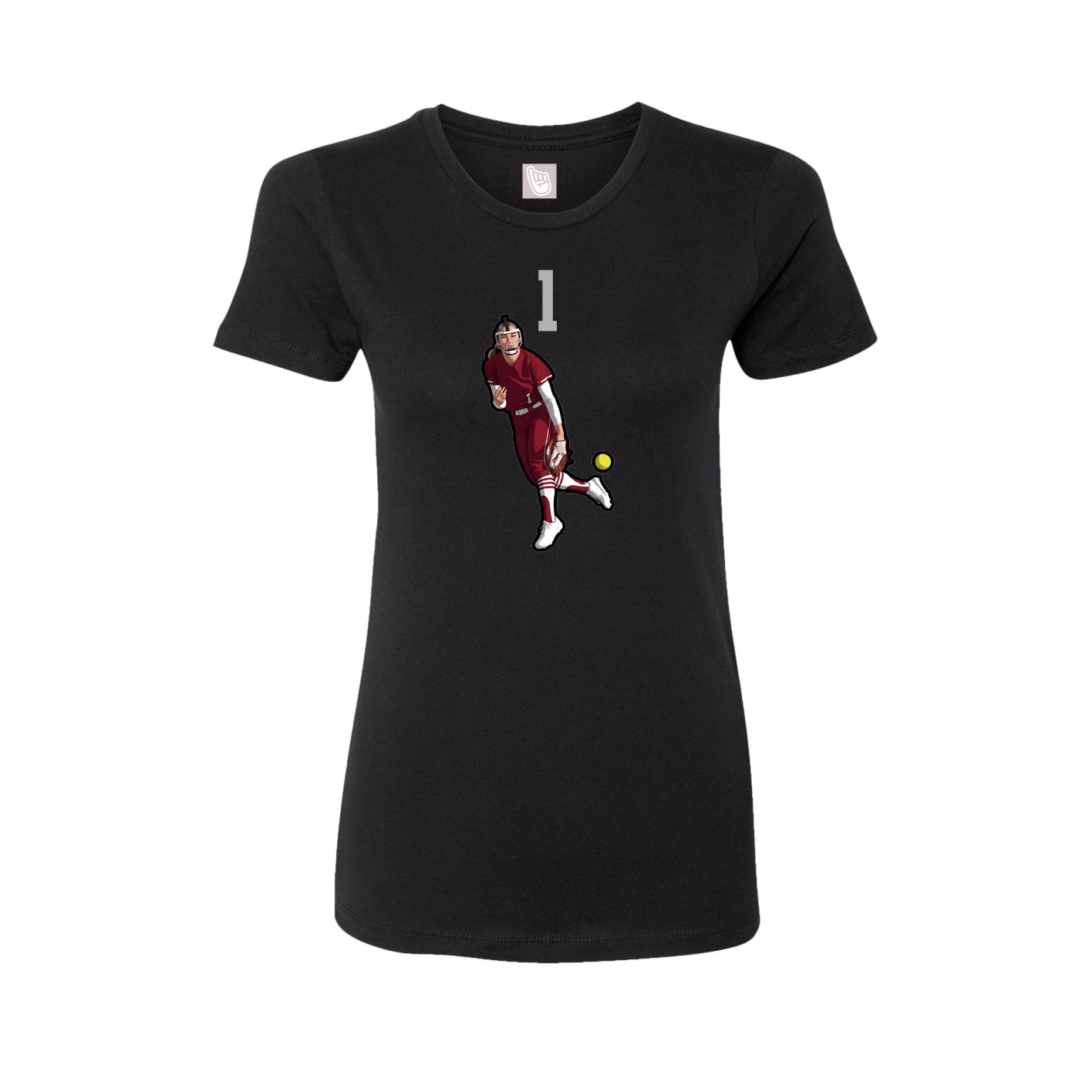 Fitted Women's Tee — Number Top in Black