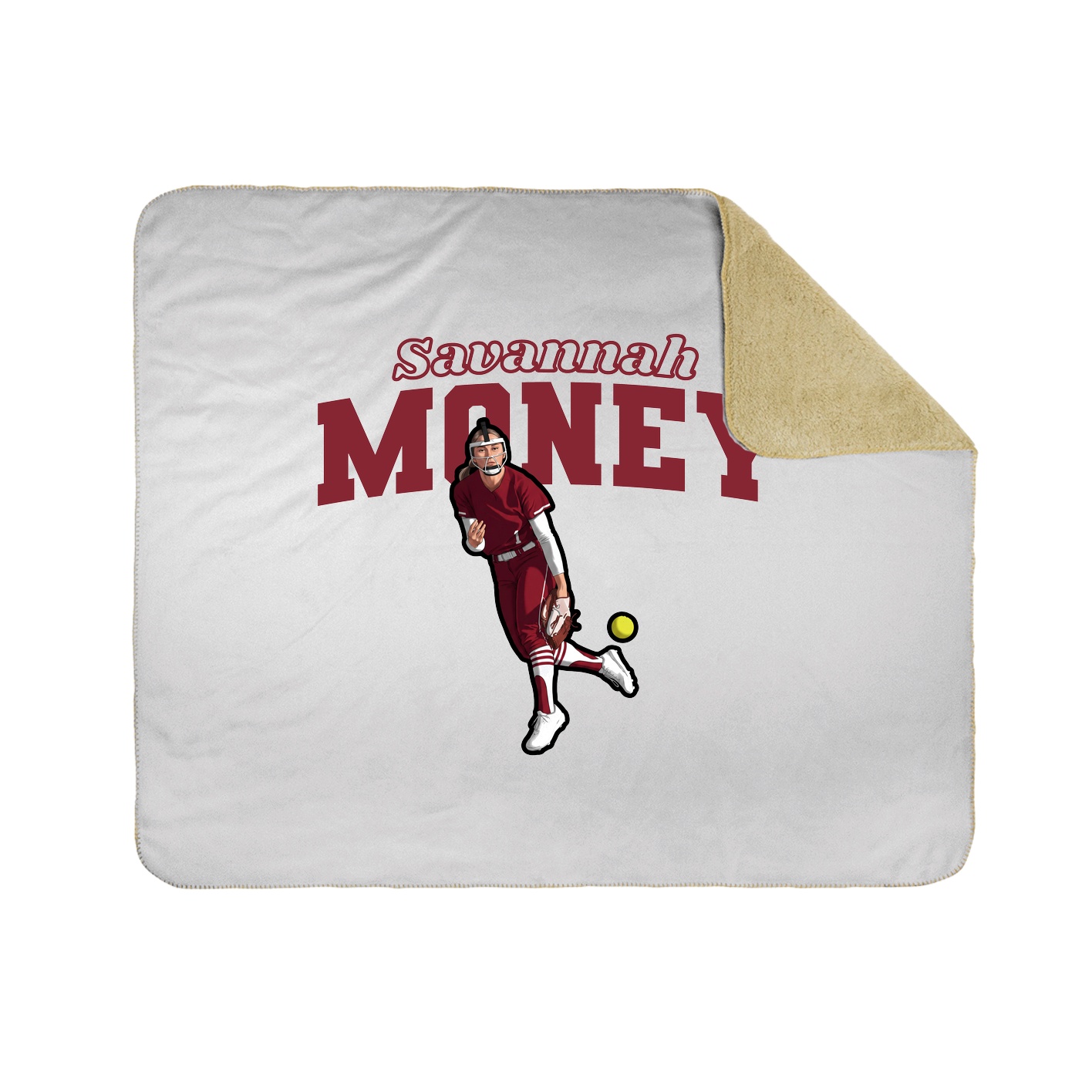 Throw Blanket — Name Arch in White