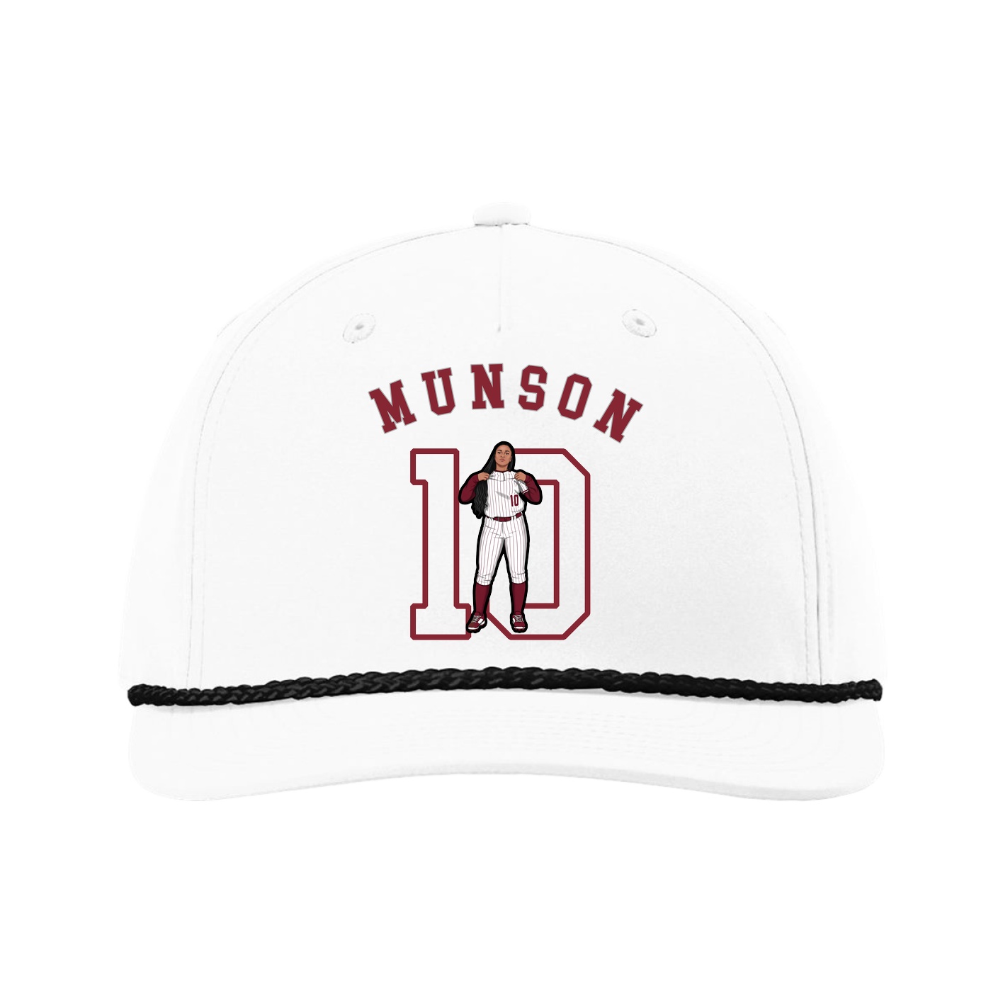 Five-Panel Classic Rope Cap — Shirsey Arch in White