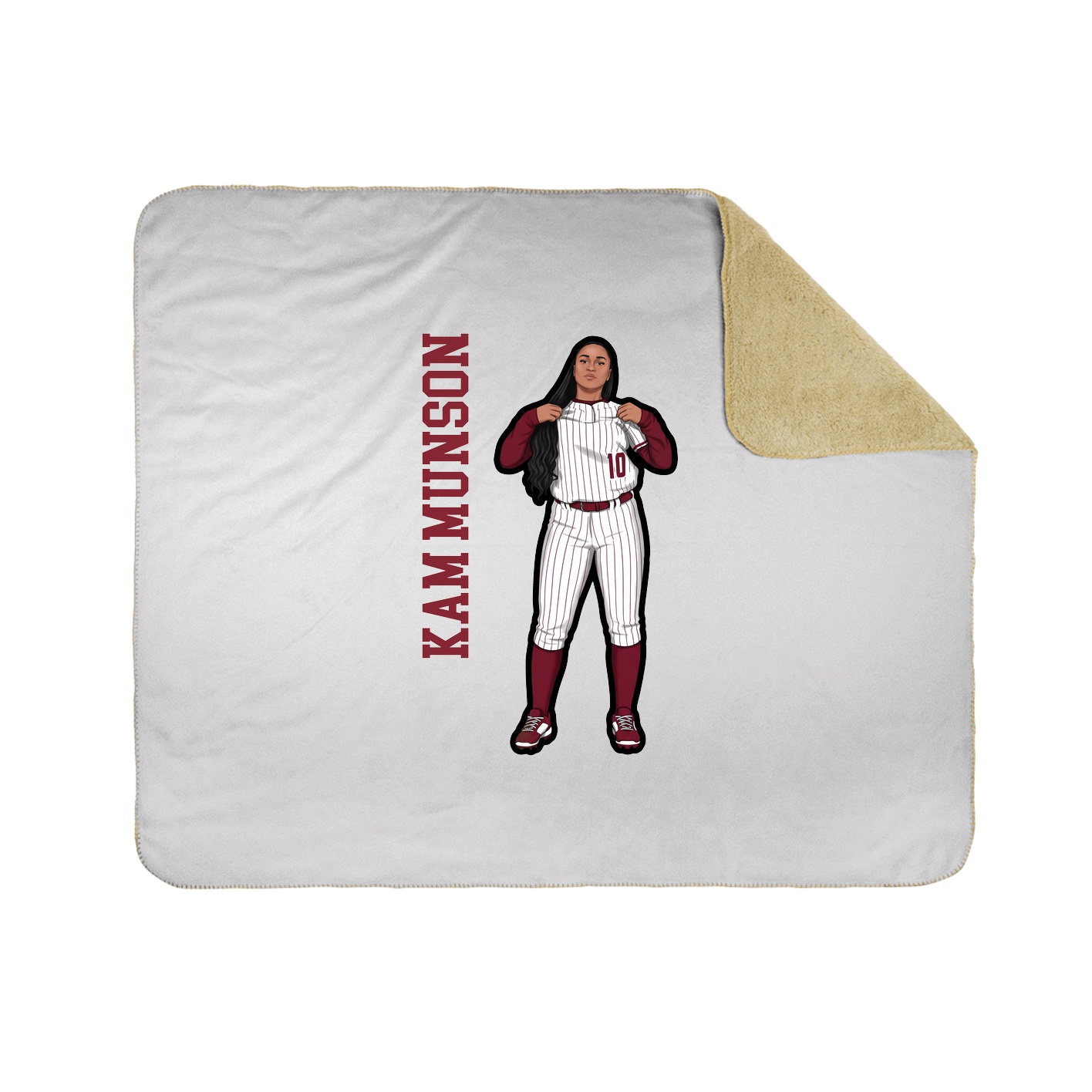 Throw Blanket — Name Vertical in White