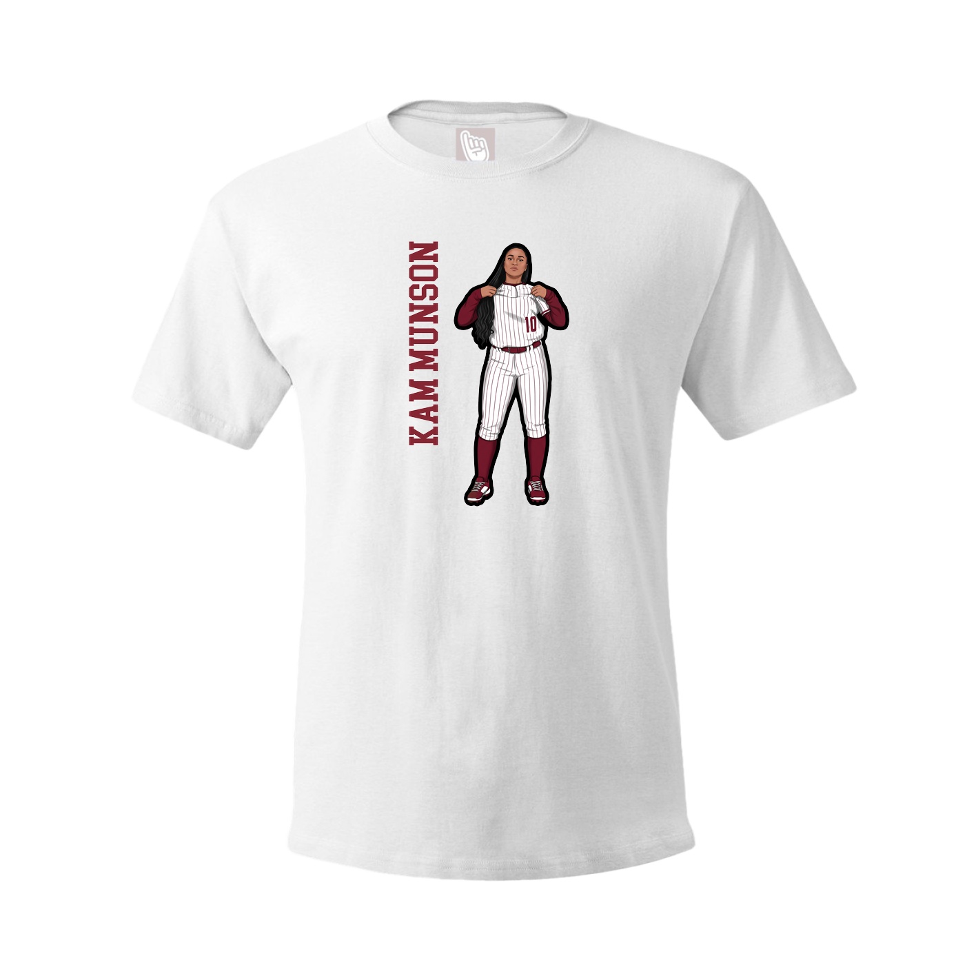 Youth Tee — Name Vertical in White
