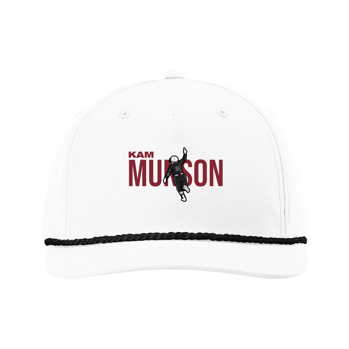 Five-Panel Classic Rope Cap — Player Name in White