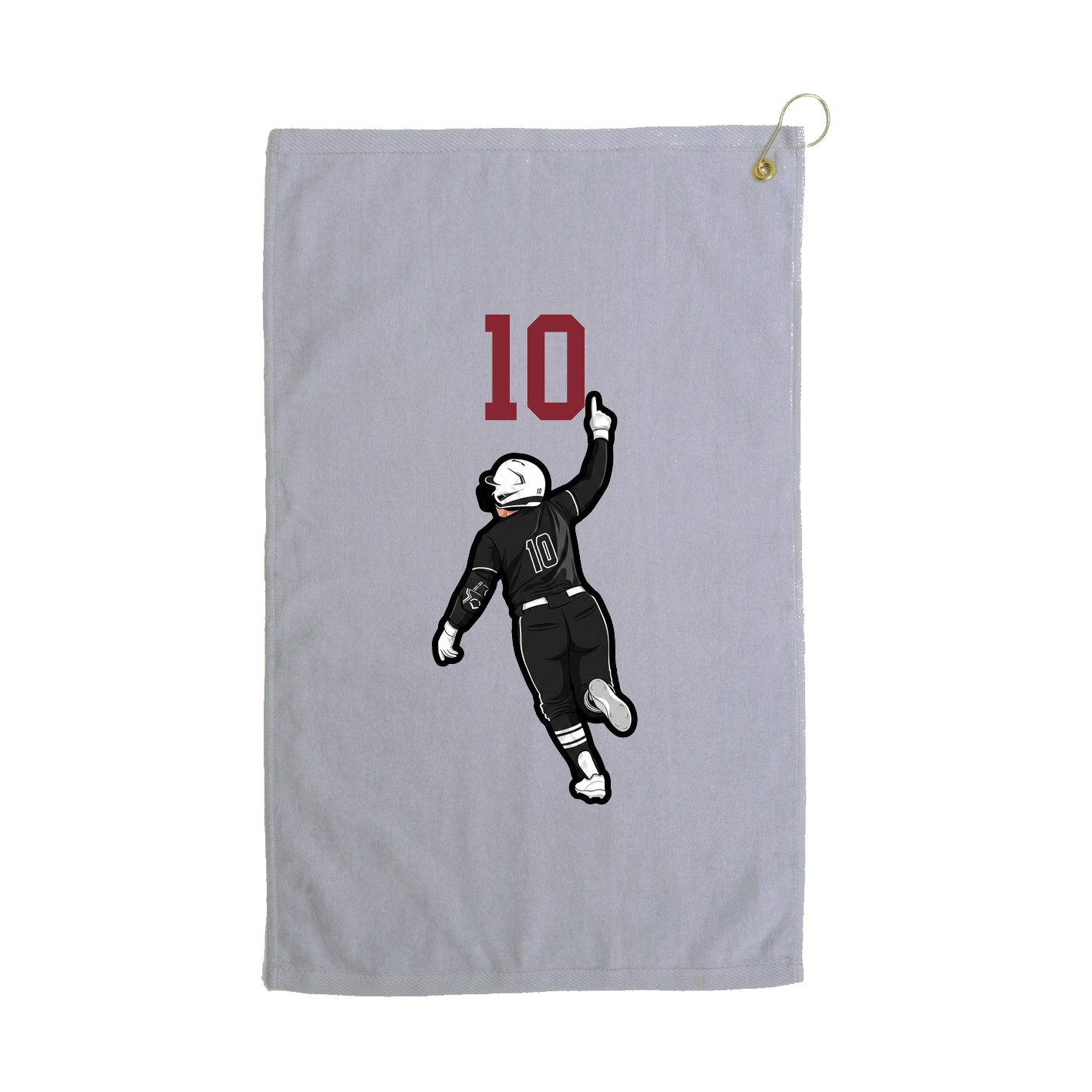 Golf Towel — Number Top in Grey