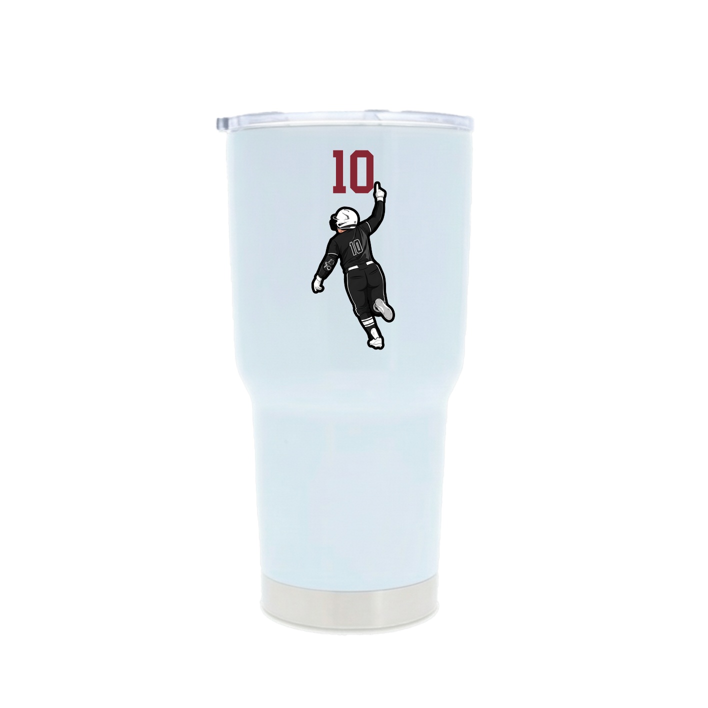 30oz Stainless Steel Tumbler — Number Top in White