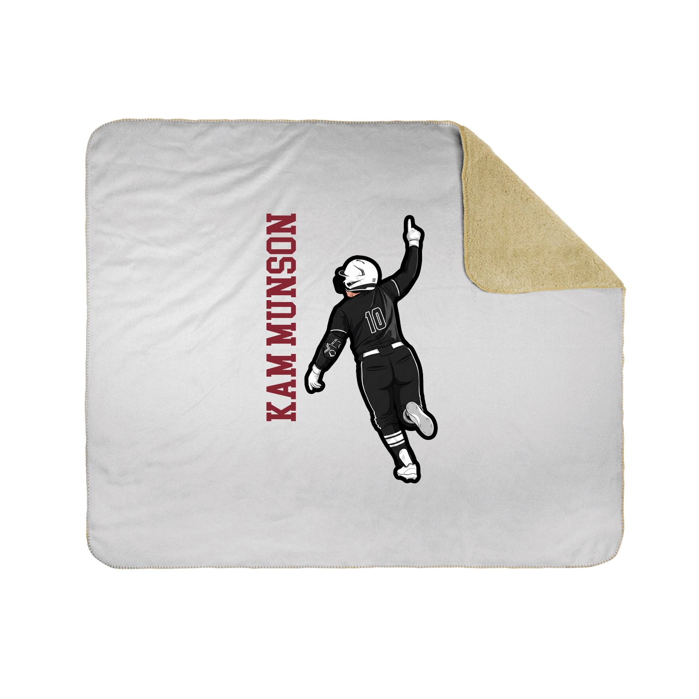 Throw Blanket — Name Vertical in White