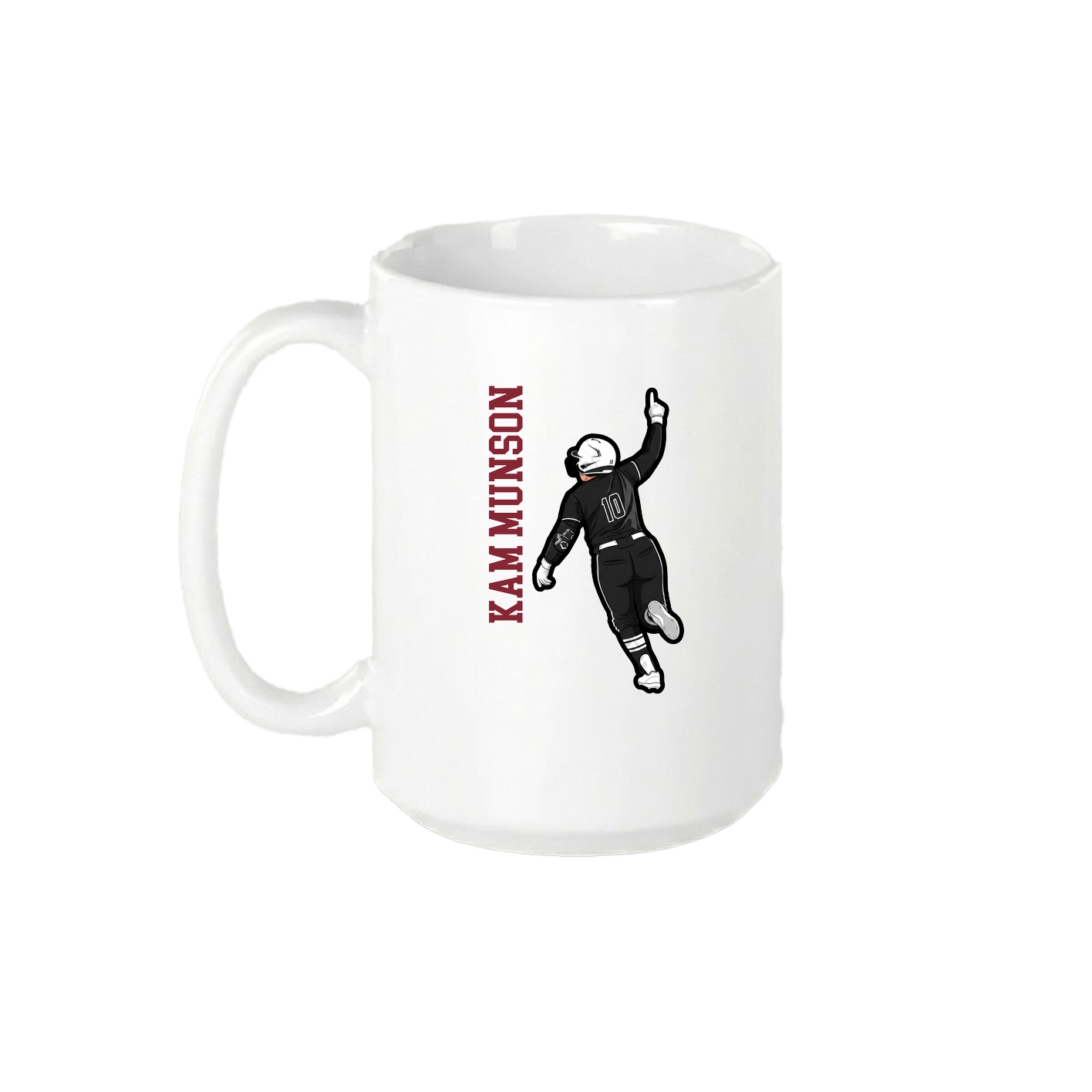 15oz Coffee Mug — Name Vertical in White