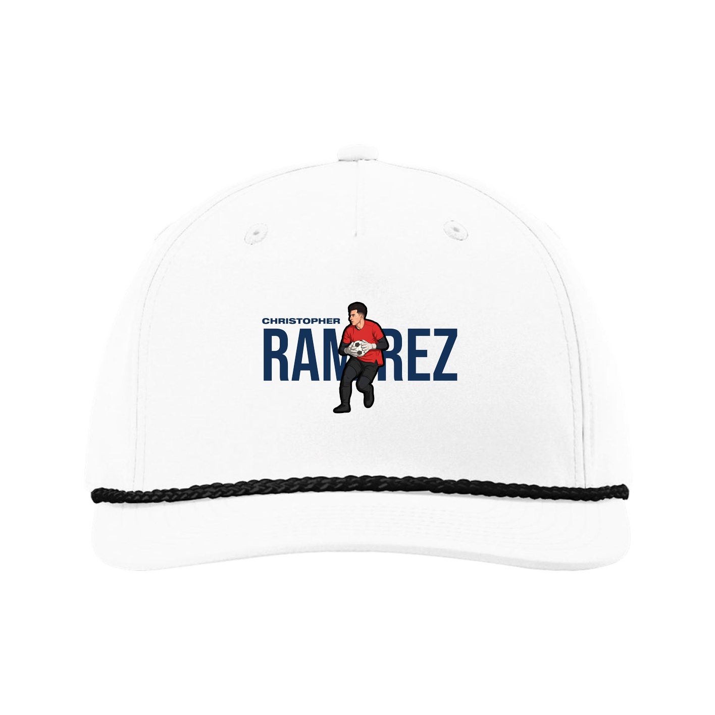 Five-Panel Classic Rope Cap — Player Name in White
