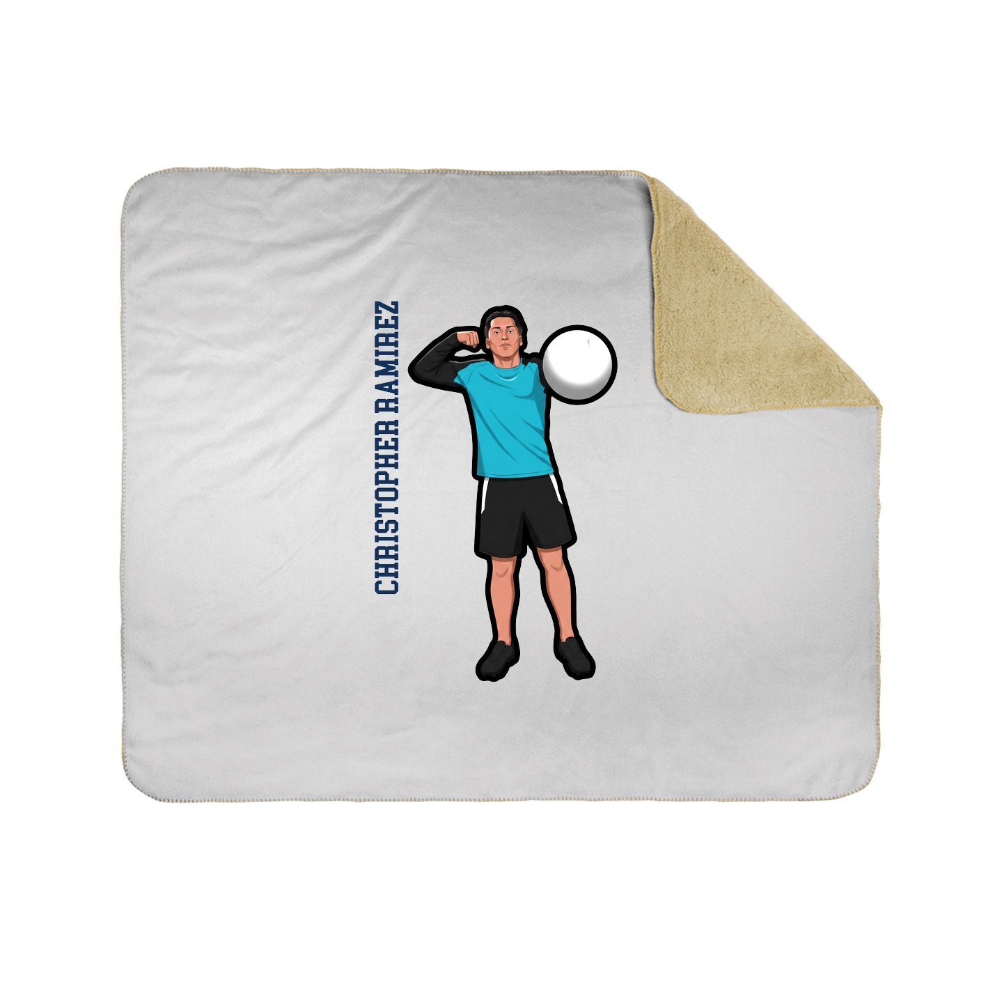 Throw Blanket — Name Vertical in White