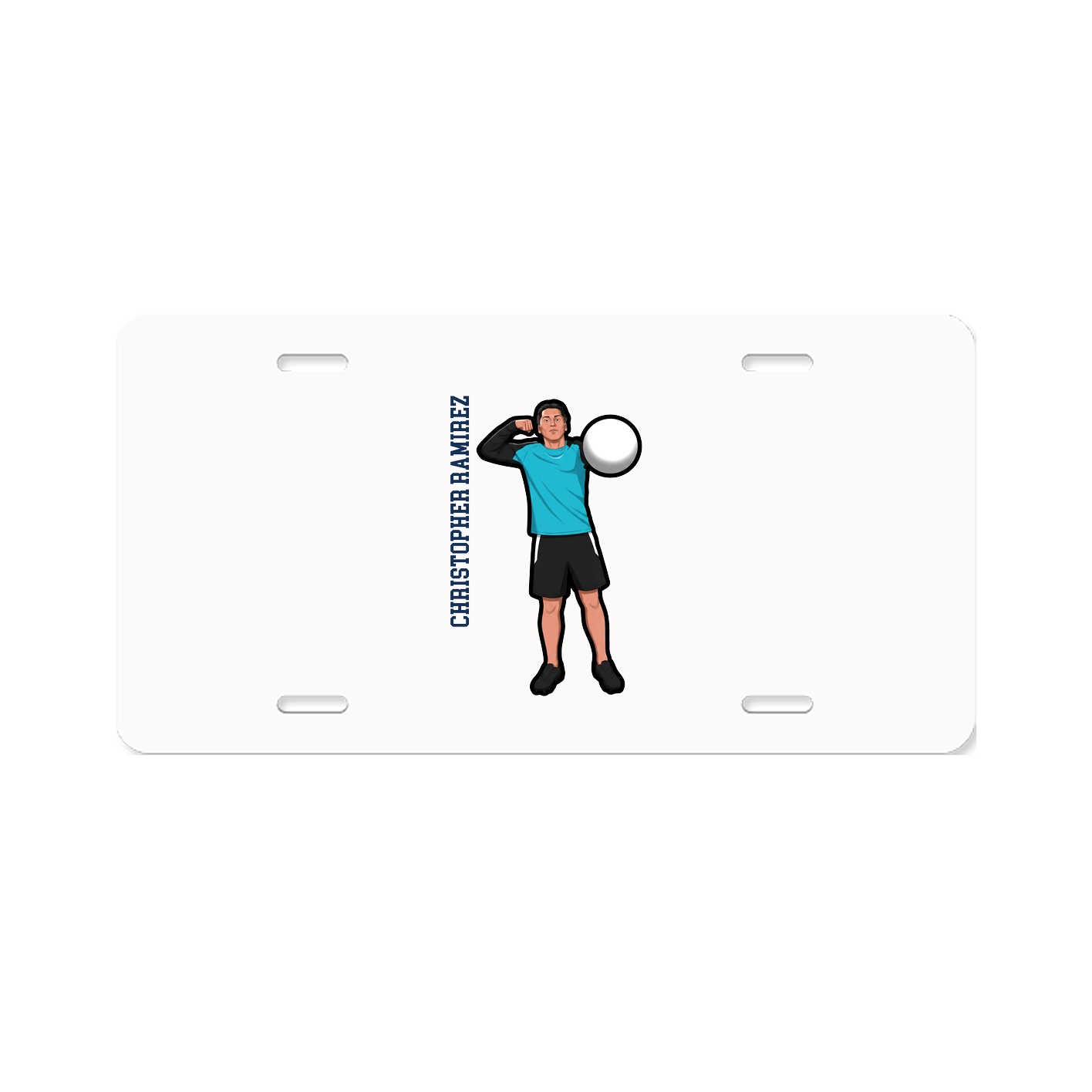 License Plate — Name Vertical in Classic