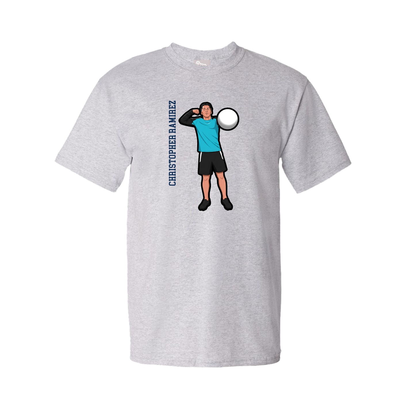 Youth Tee — Name Vertical in Grey