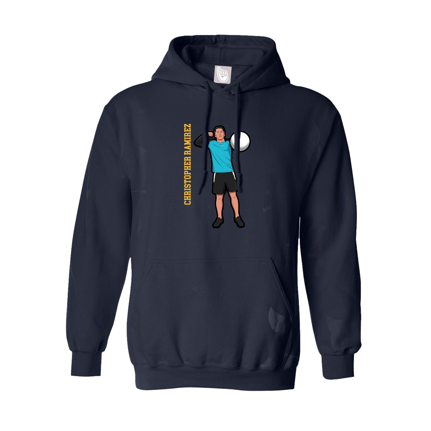 Youth Hoodie — Name Vertical in Navy