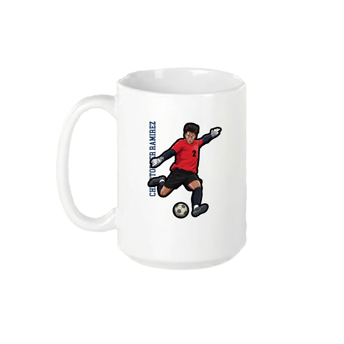 15oz Coffee Mug — Name Vertical in White