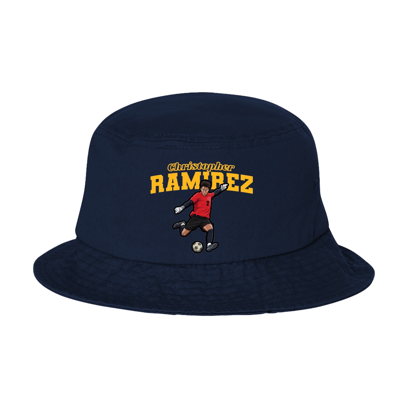 Bucket Cap — Name Arch in Navy