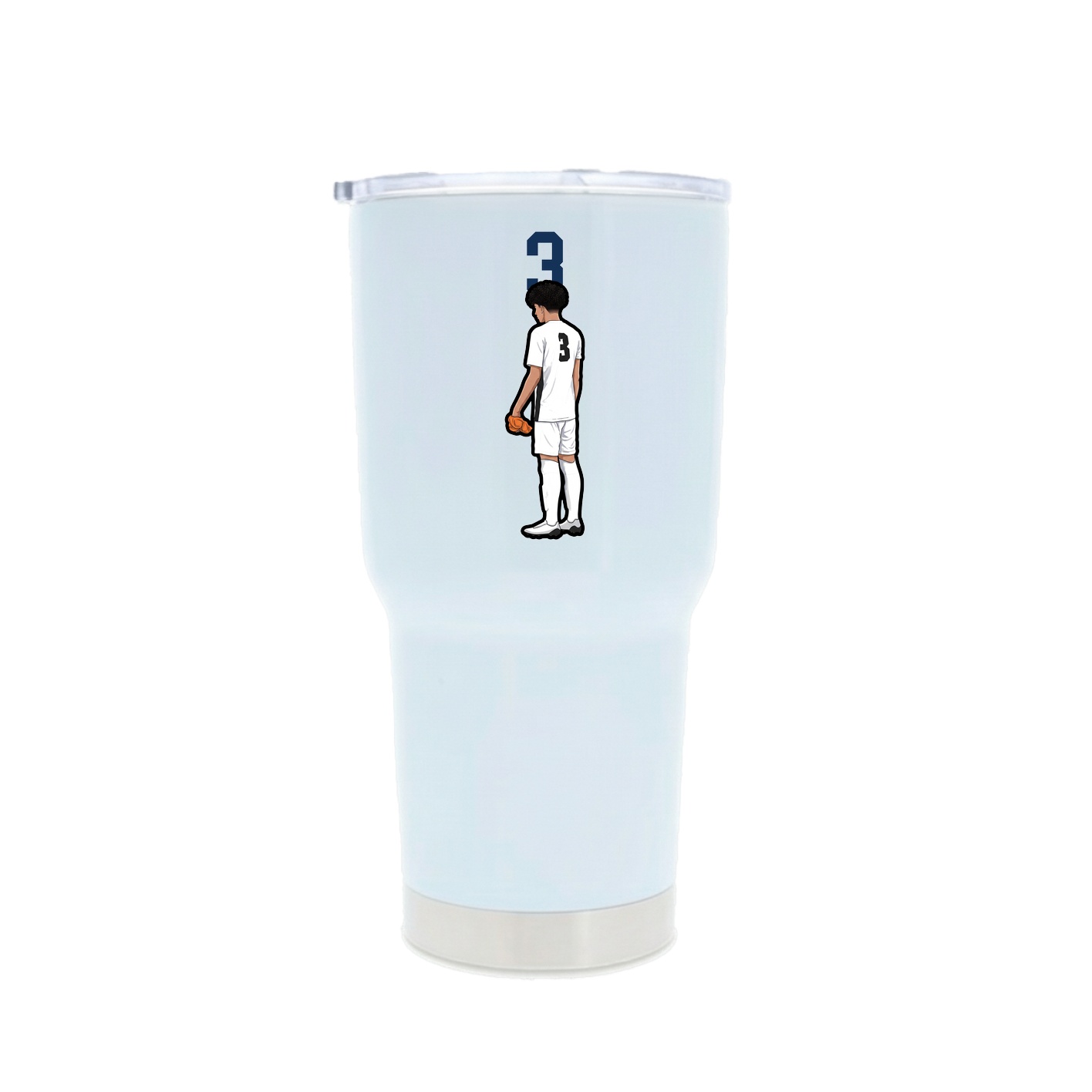 30oz Stainless Steel Tumbler — Number Top in White