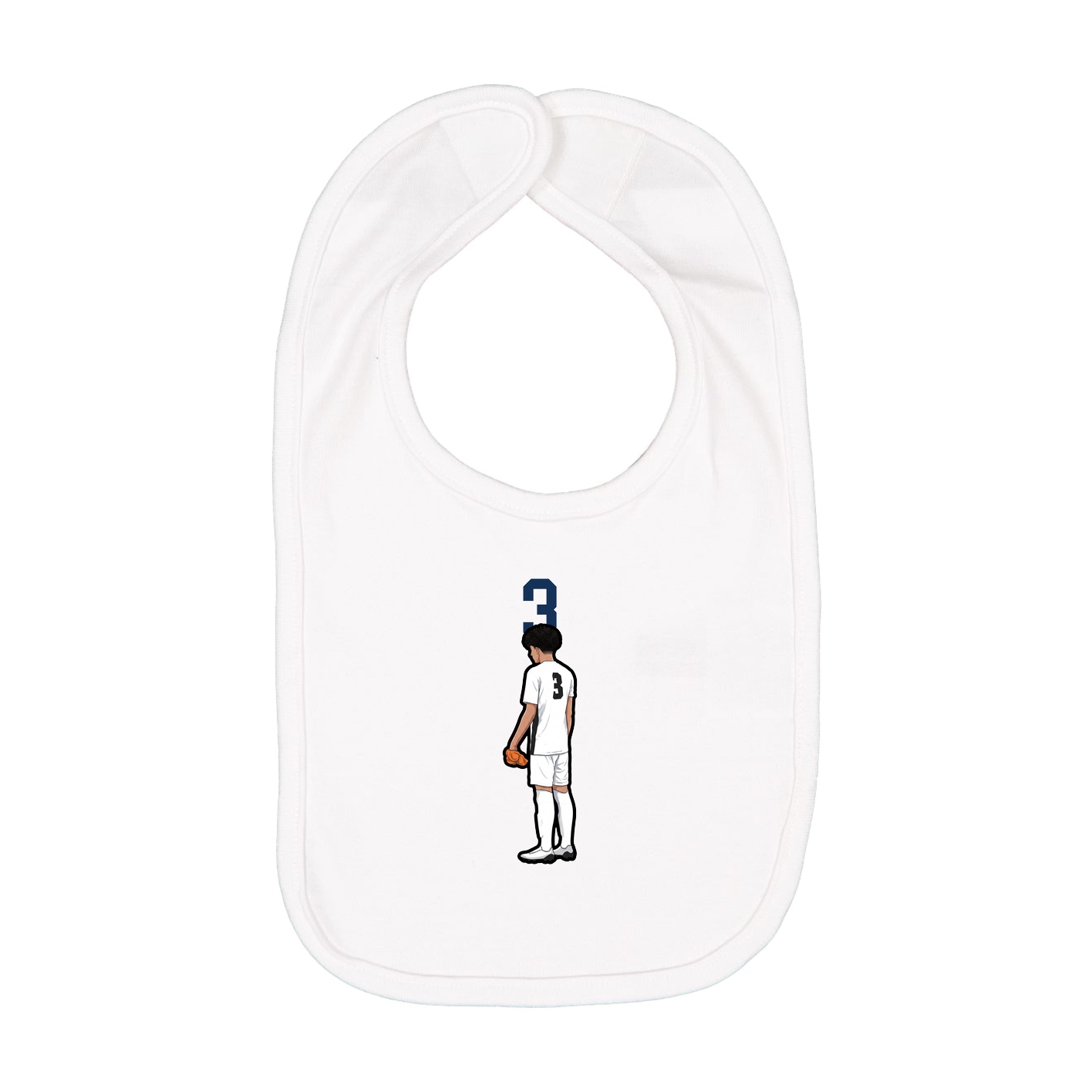 Infant Bib — Number Top in White