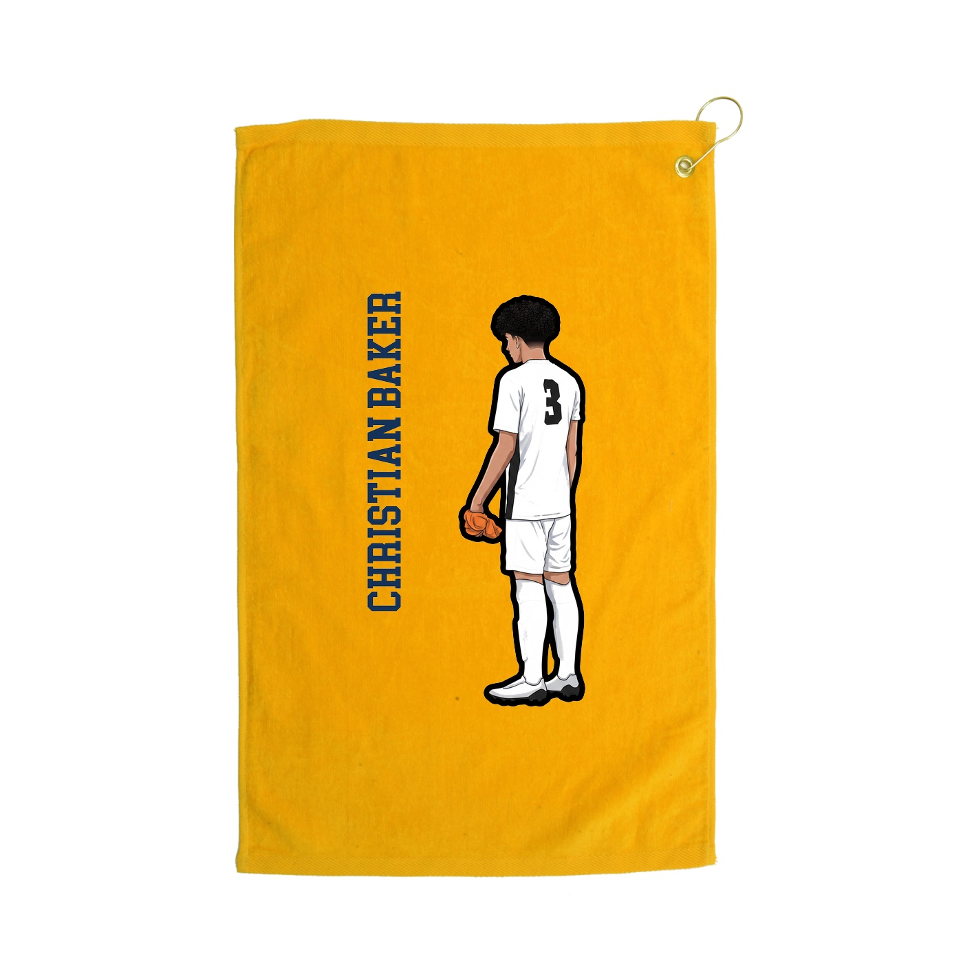 Golf Towel — Name Vertical in Gold