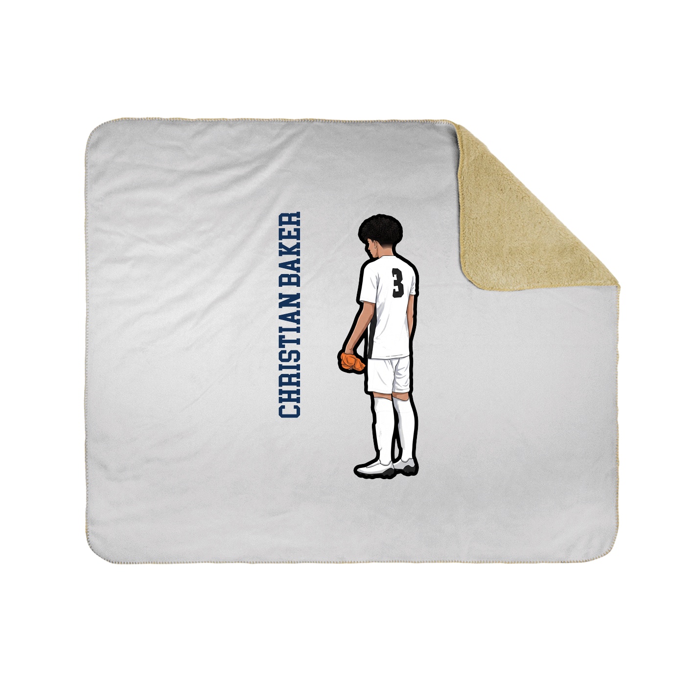 Throw Blanket — Name Vertical in White