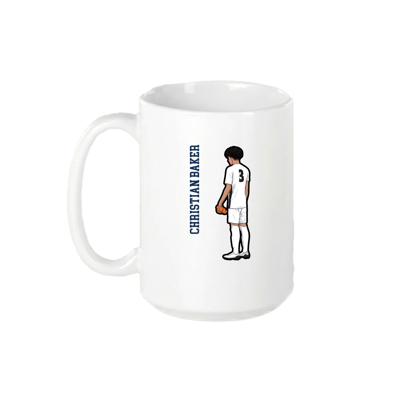 15oz Coffee Mug — Name Vertical in White