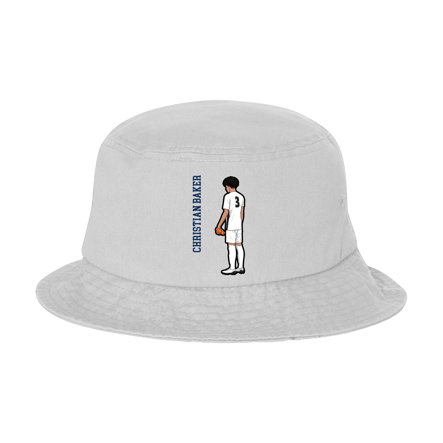 Bucket Cap — Name Vertical in White