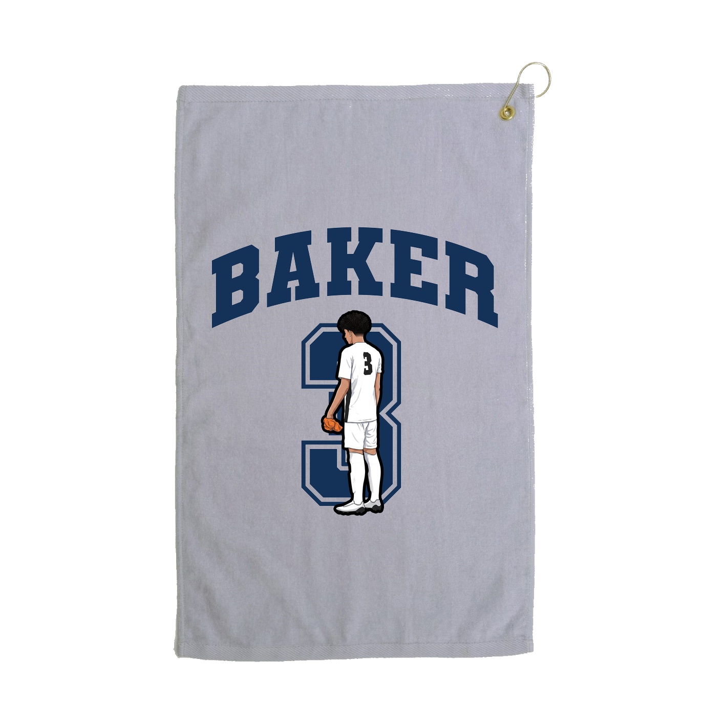 Golf Towel — Number in Grey