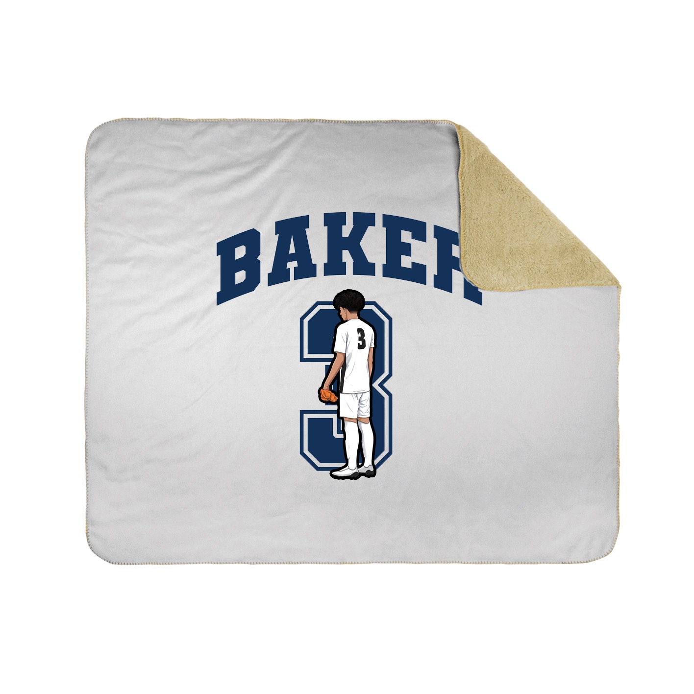 Throw Blanket — Number in White