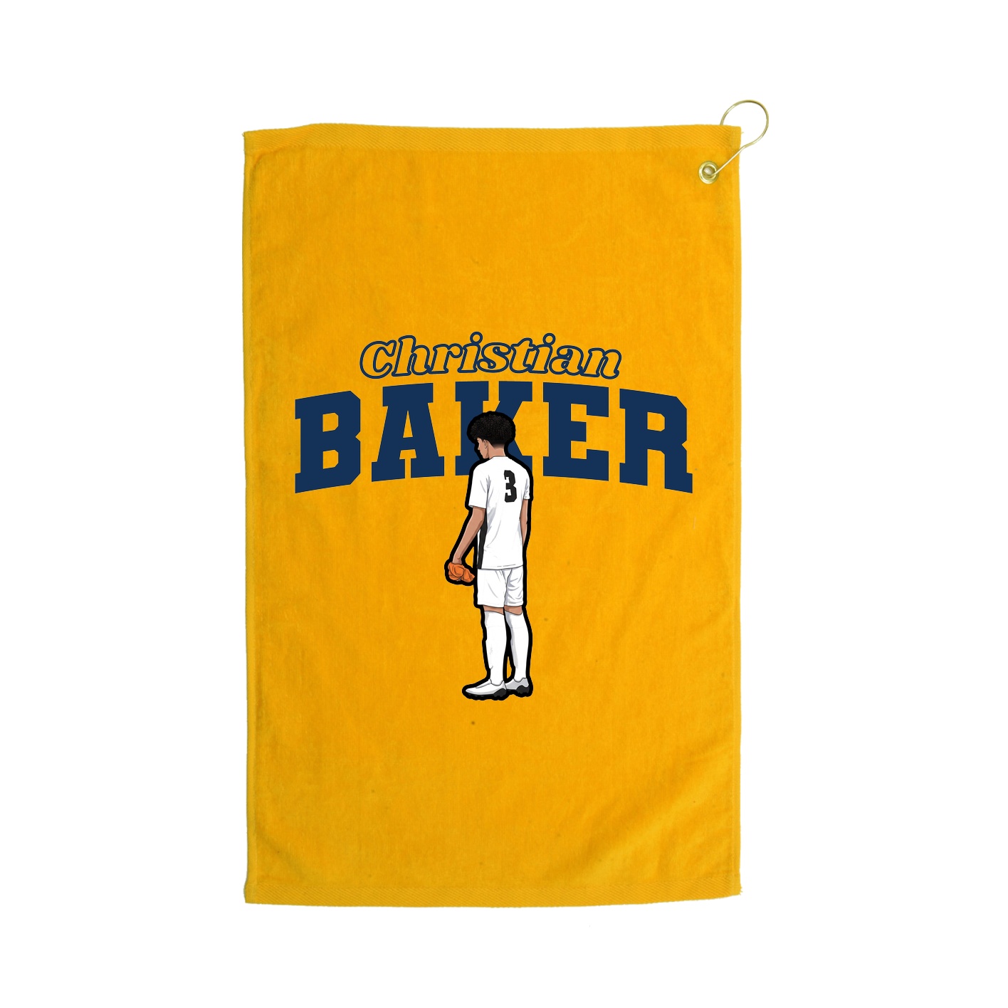 Golf Towel — Name Arch in Gold