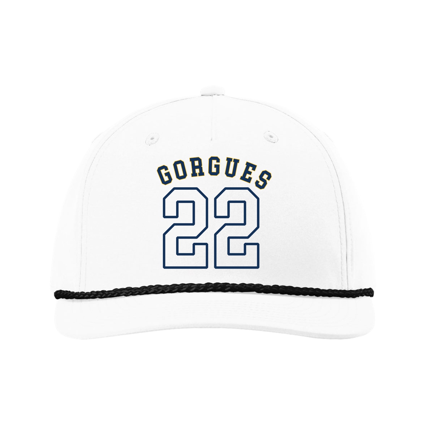 Five-Panel Classic Rope Cap — Shirsey Arch in White