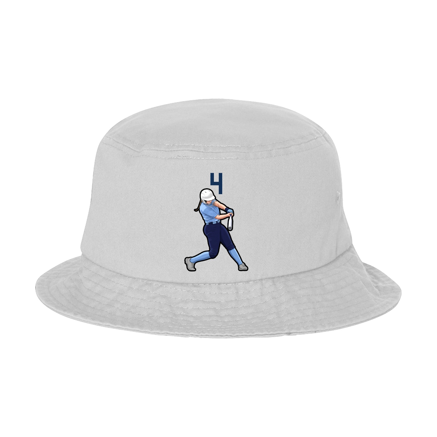 Bucket Cap — Number Top in White