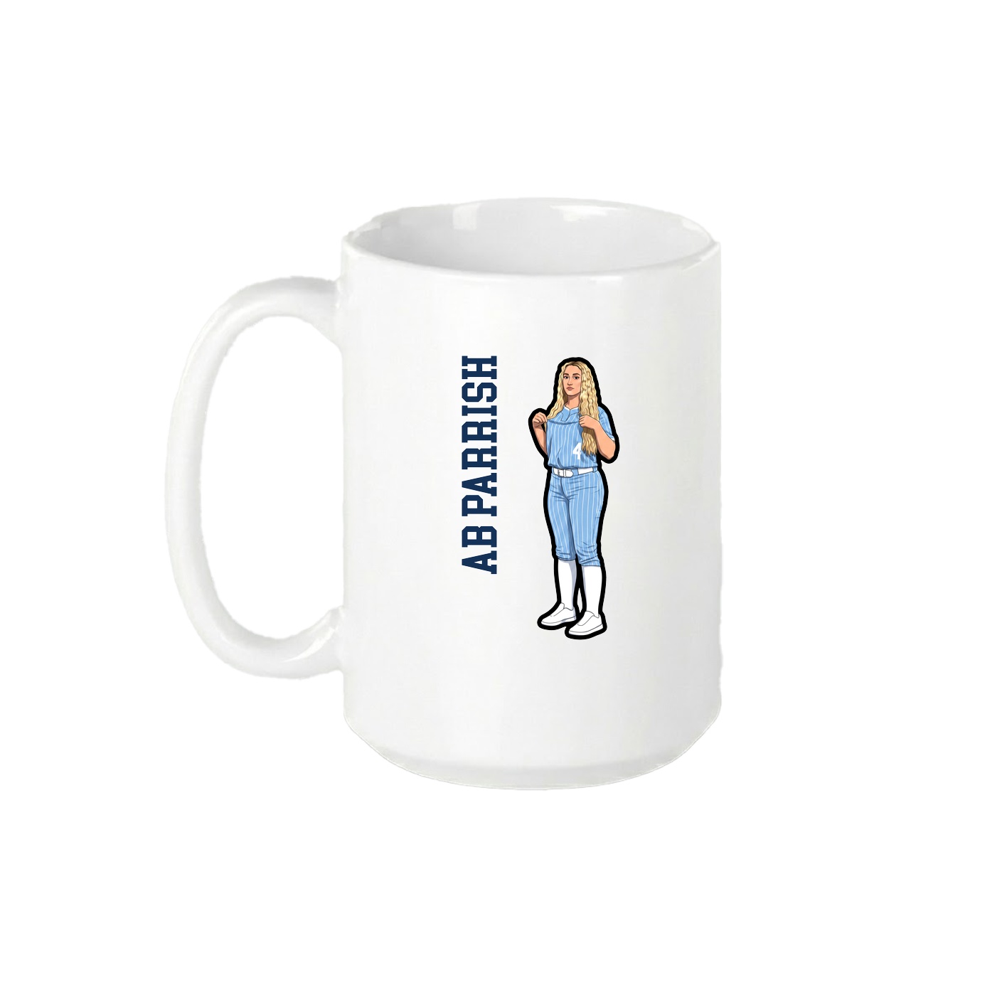15oz Coffee Mug — Name Vertical in White