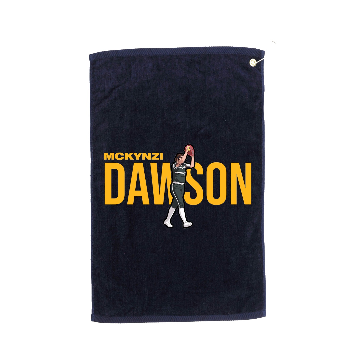 Golf Towel — Player Name in Navy