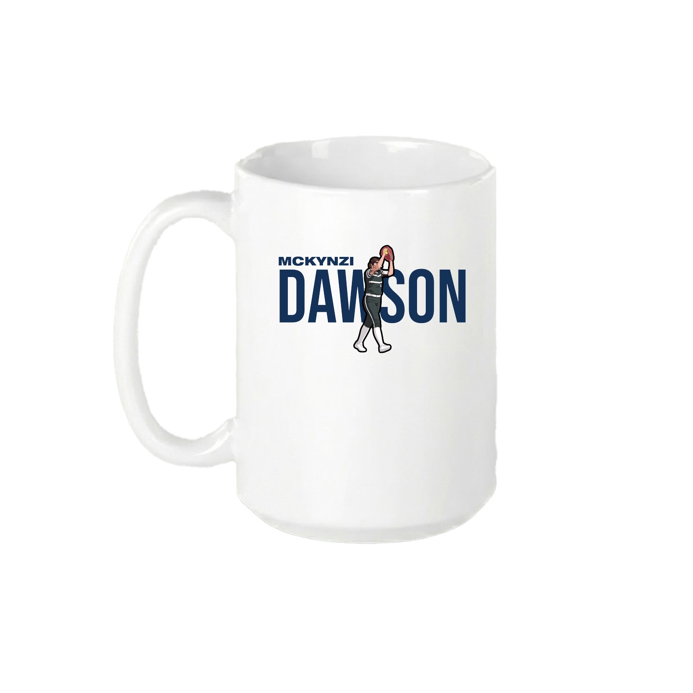 15oz Coffee Mug — Player Name in White