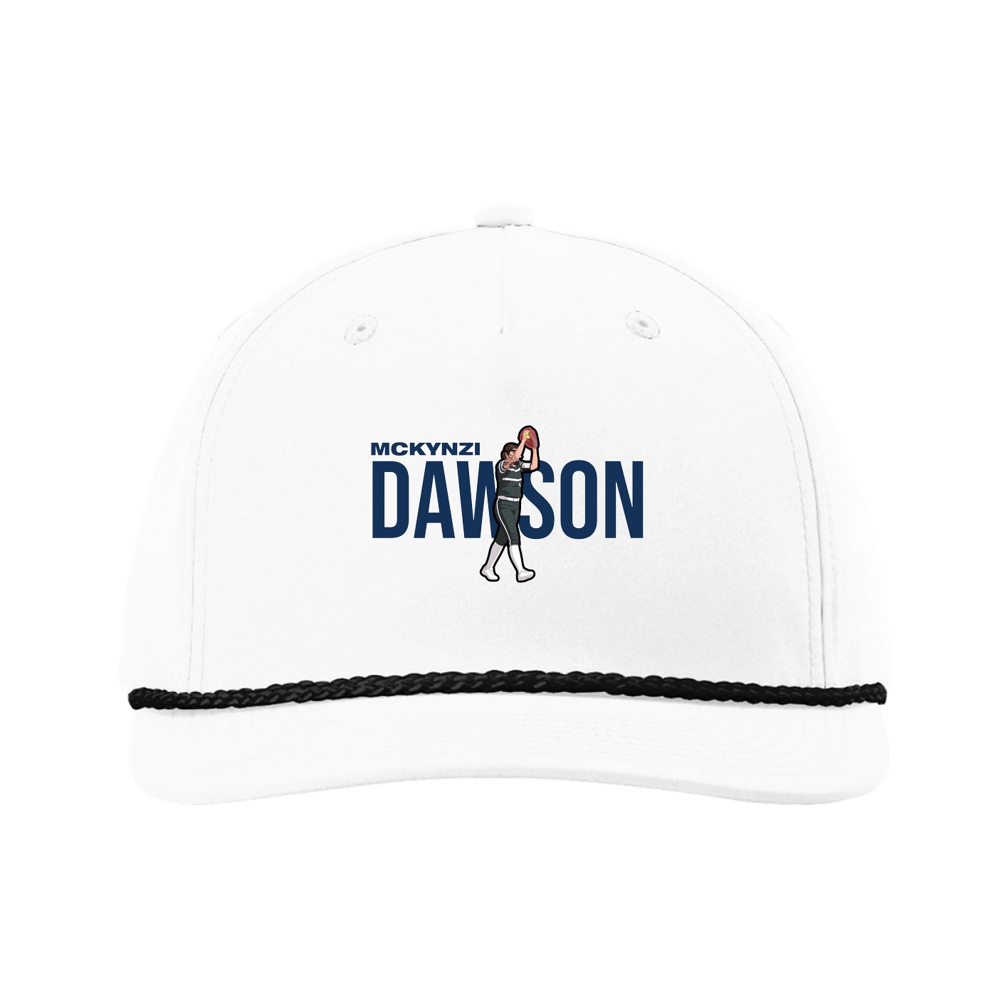 Five-Panel Classic Rope Cap — Player Name in White
