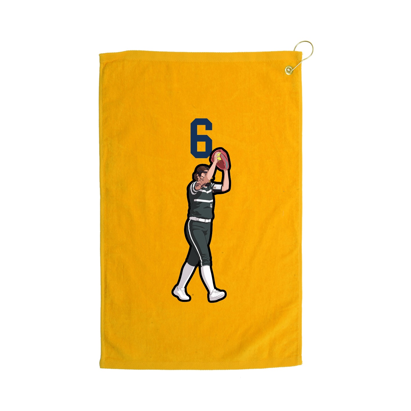 Golf Towel — Number Top in Gold