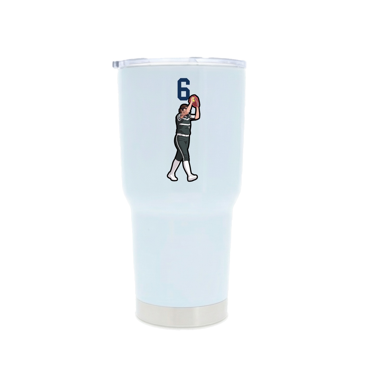 30oz Stainless Steel Tumbler — Number Top in White