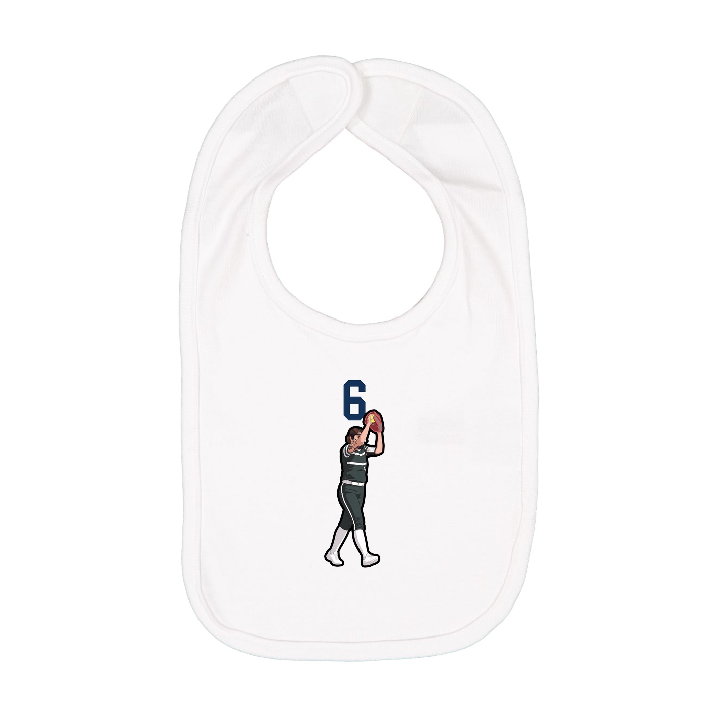 Infant Bib — Number Top in White